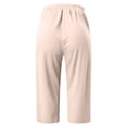 thumbnail image 3 of oqasdz Women Fashionable Solid Color Comfortable Mid Waist Calf Length Pants Trousers Slacks Relaxed Fit Female Dailywear, 3 of 4