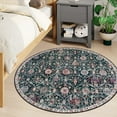 thumbnail image 5 of Moynesa 3'Round Moroccan Trellis Round Area Rugs - Washable Small Round Rug 3ft Non-Slip Soft Circle Rugs for Bedroom Vintage Ultra-Thin Throw Carpet for Entryway Kitchen Laundry Bathroom Black, 5 of 6