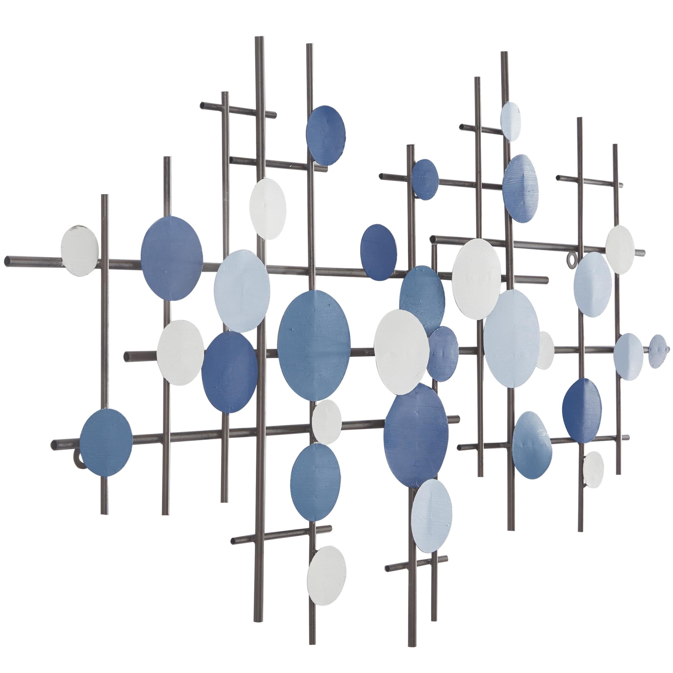 CosmoLiving by Cosmopolitan Blue Metal Overlapping Circle Geometric Wall Decor