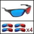 thumbnail image 1 of Anaglyph 3d Glasses (red And Cyan Blue), 3d Glasses For Tv Or Computer, Sports Style, Brand 4 Pairs Pack GuanGuan, 1 of 5