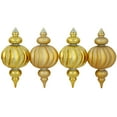 thumbnail image 2 of Northlight Commercial Size Shatterproof 2-Finish Finial Christmas Ornaments - Gold -10" - 4ct, 2 of 6