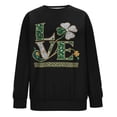 thumbnail image 4 of Fewfanhot Women's Clothing St Patricks Day Sweatshirt Women Long Sleeve Leopard Shamrock St. patricks Shirts Tees, 4 of 9