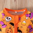 thumbnail image 4 of XIMIN Baby Boys Girls Halloween Clothes Newborn Ghost Long Sleeve Footed Pajamas One-Piece Sleeper Snug Fit Romper Toddler Pumpkin Print Jumpsuit Outfits, 4 of 7