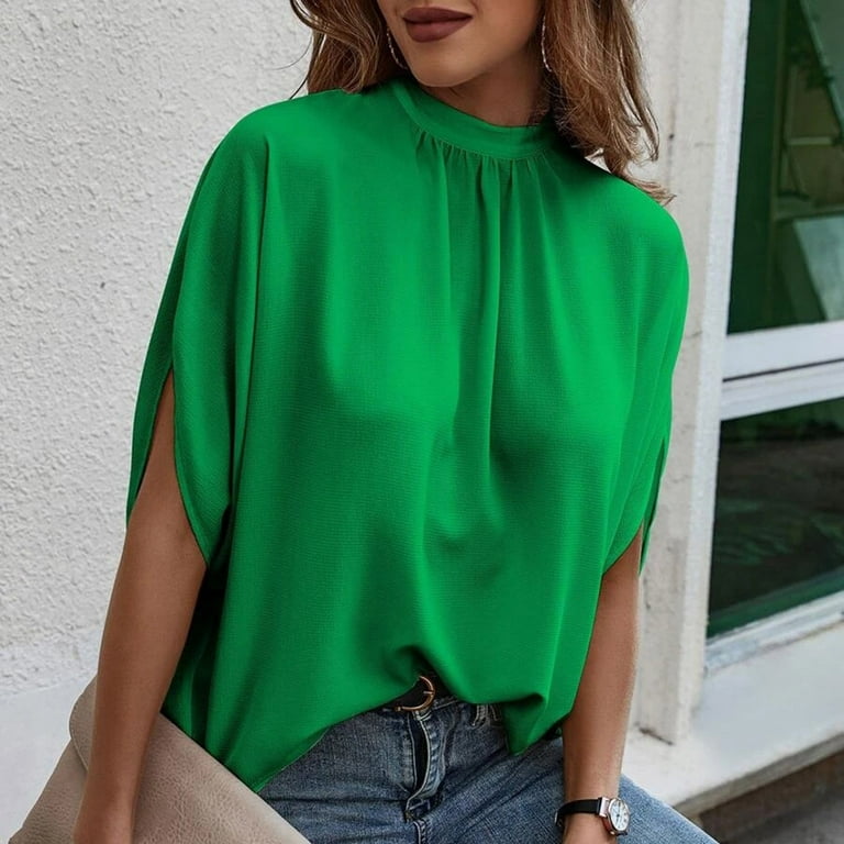 Netsmile Womens Summer Casual Sleeveless Chiffon Tops Pleated Shirt Loose  Blouse for Leggings, Sleeveless-mint Green, L price in Saudi Arabia,  Saudi Arabia