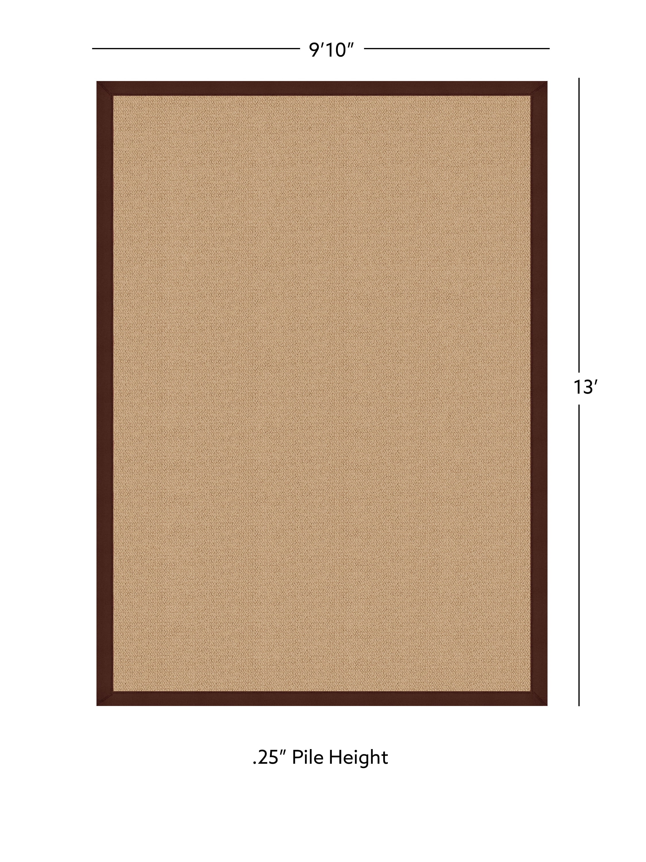 Linon Athena Sisal & Brown 9.10x13 Area Rug
