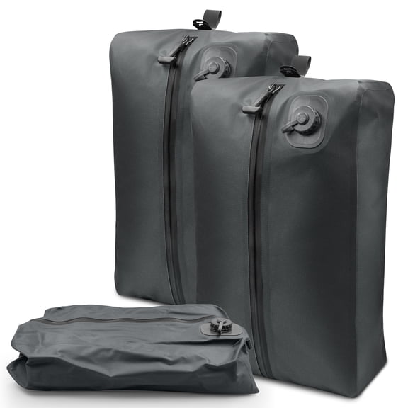 Sentryse 2-Pack Vacuum Bag for Travel, 16L TPU Vacuum Compression Bag for Carry on Suitcases & Backpack, Waterproof, Built-In Electric Pump, Space-Saving Travel Organizer, Black