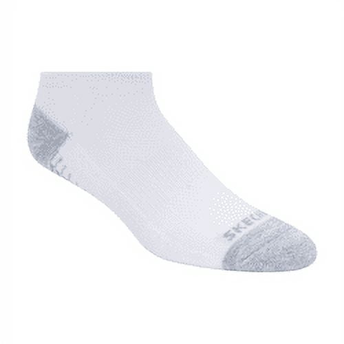 Skechers Kids Girls' 6 Pack 1/2 Terry Low Cut Socks, White/Light Pink, 9-11