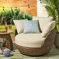 thumbnail image 2 of Beautiful 18" x 18" Decorative Outdoor Pillow by Drew Barrymore, Blue Pill, 2 of 8
