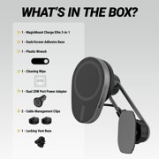 Scosche MagicMount Qi2 Elite Charge 3-in-1 15W Wireless Car Mount Kit MagSafe Compatible MEQMSRM-AP2
