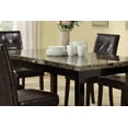 thumbnail image 2 of 7pc Dining Set Brown Tufted Faux Leather 6x Chairs Cushion Comfort Faux Marble Top Dining Table Furniture Beautiful Seating, 2 of 7