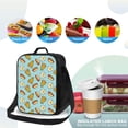 thumbnail image 4 of Honeii Hot Dog Pizza Print Insulated Lunch Bag, Reusable Lunch Box for Adult, Leakproof Cooler Bag for Work Office Travel Picnic, 4 of 7
