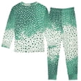 thumbnail image 2 of FORMRS Long Sleeve Top and Pants Pajama Set for Niños 2-Piece Sleepwear, Sizes 18M-8Y, Green and White Pattern, 2 of 6