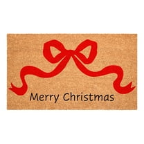 Red Christmas Bow Doormat, 17" x 29"