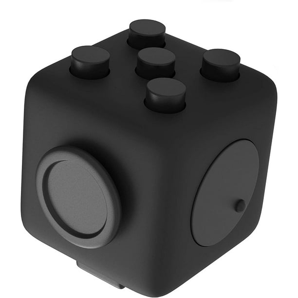 Fidget Cube Anti Stress Enfant Adulte - Fidget Toys Objet Anti Stress  Anxiété - Jouet De Decompression avec 6 Modules Apaisants (noir),MU 