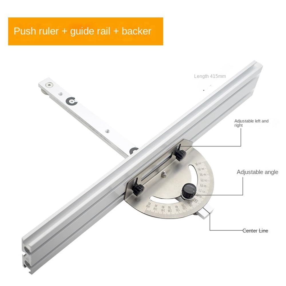 Adjustable Angle Gauge for Woodworking Table Saw, Aluminum Fence Miter Gauge with Carpenter Push Band Saw