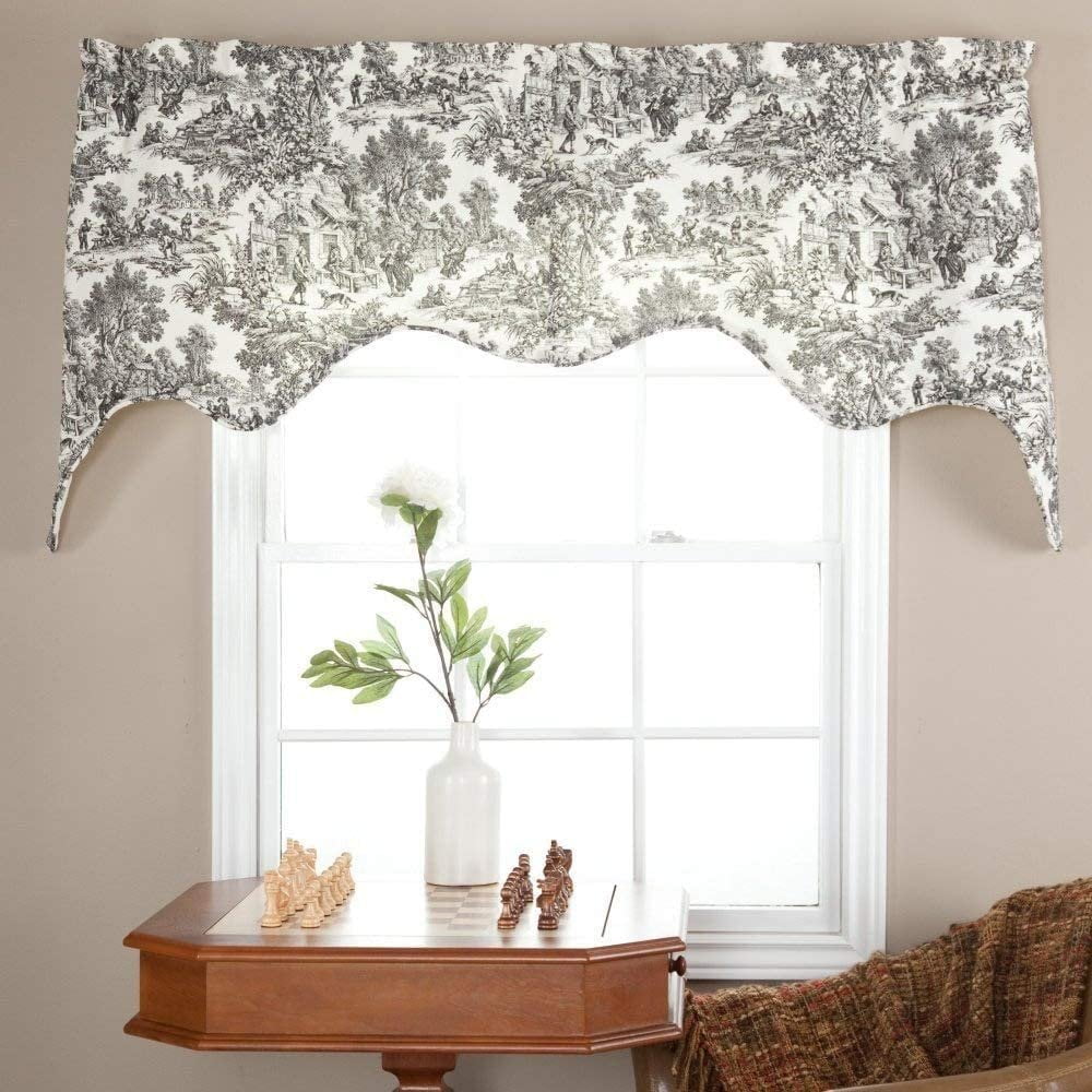 LAYERED VALANCE 16 X 72 1 WAVERLY COUNTRY LIFE TOILE RED FLORAL GINGHAM CHECK 