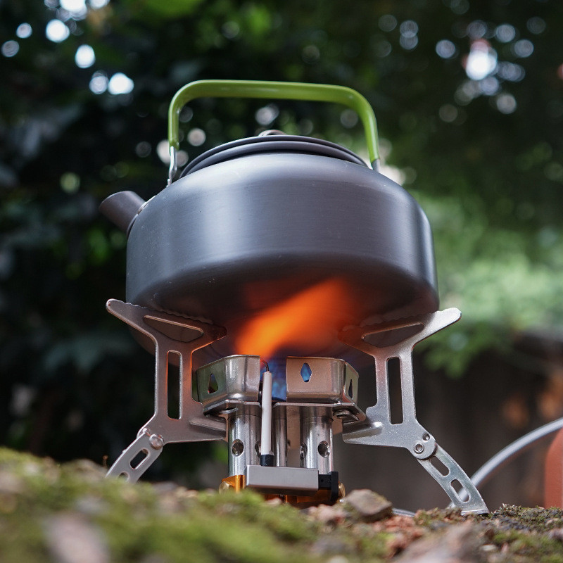 Portable Camping Gas Stove with Windproof Folding Burner and Igniter for Outdoor Cooking, Hiking, Backpacking, Picnic, and Emergency Use
