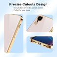 thumbnail image 3 of Case for iPhone XR Case 6.1" Silicone Electroplated Bumper Cover Ring Holder Stand Shockproof Impacted Holder Soft Flexible TPU Phone Cases - Light Pink, 3 of 18