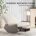 thumbnail image 3 of BISHE Modern Rocking Chair Recliner, Comfy Rocker Nursery Chair with Footrest,  Leisure Glider Rocking Chair with Thick Seating, Accent Rocker Recliner for Living Room, Grey, 3 of 7