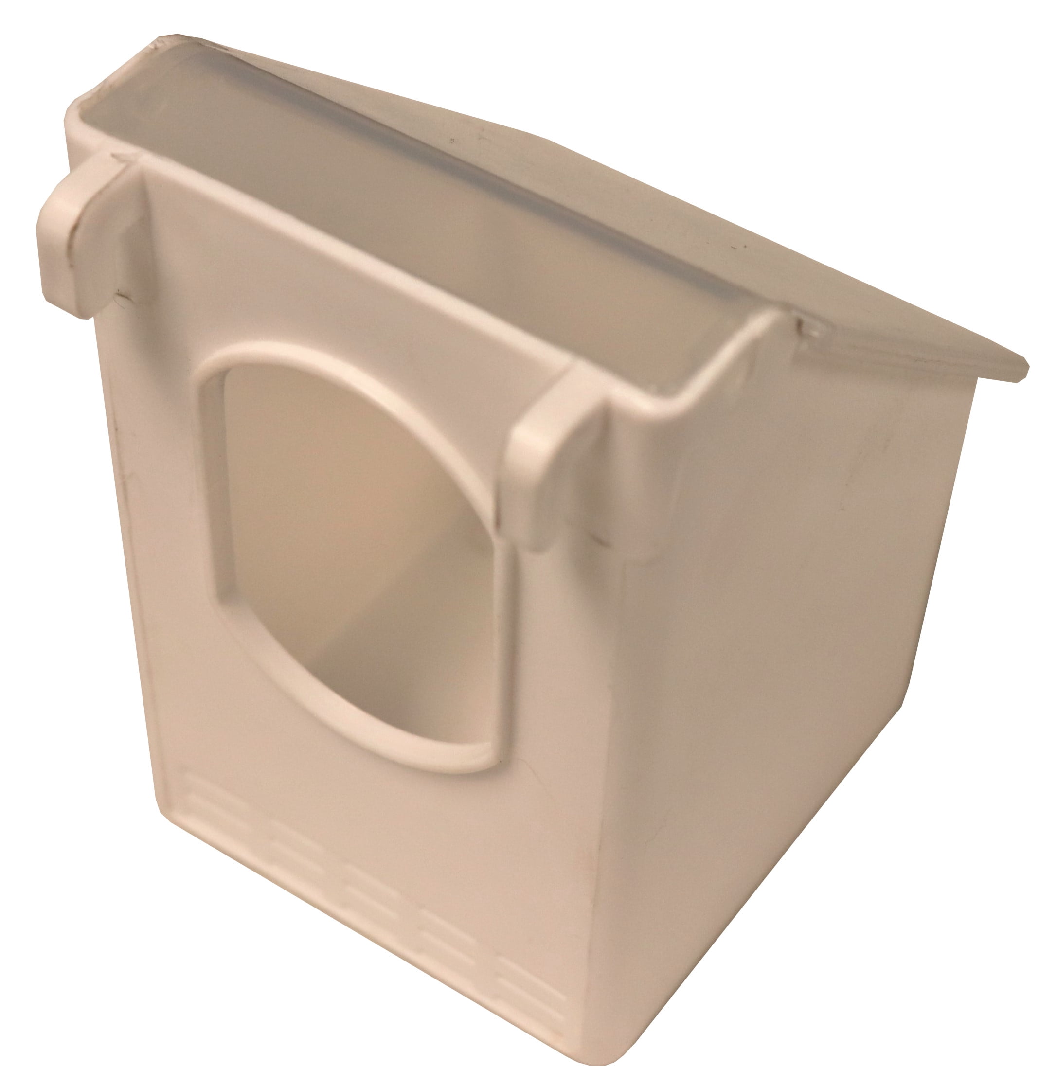 4 PACK OF 1 HOLE PLASTIC QUAIL PIGEON DOVE BIRD OUTSIDE OF CAGE MOUNT FEEDERS