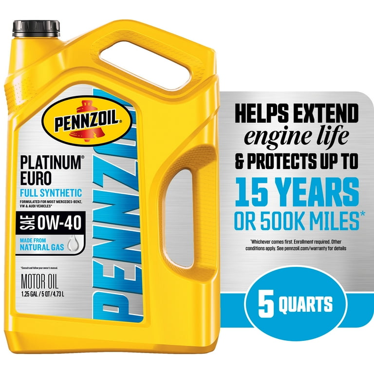 ペンズオイル　プラチナムユーロ　0w40　1ボトル Pennzoil Platinum Euro Full Synthetic 0W-40 Motor Oil, 5