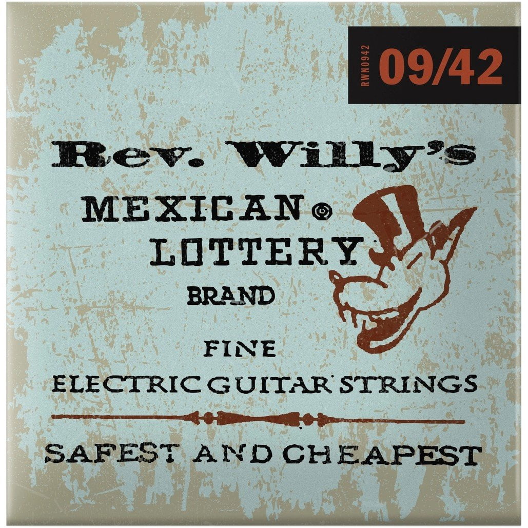 Reverend Willy's Mexican Lottery Brand Guitar Strings  Electric  3 Sets  09-42
