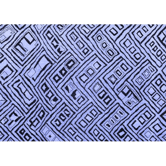 Ahgly Company Indoor Rectangle Solid Blue Modern Area Rugs, 7' x 10'