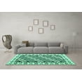 thumbnail image 3 of Ahgly Company Indoor Square Southwestern Turquoise Blue Country Area Rugs, 3' Square, 3 of 4