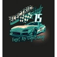 thumbnail image 2 of Car Fanatic Electric Fast Teal Sports Car Black Adult Long Sleeve Hoodie-Medium, 2 of 3