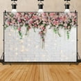 thumbnail image 4 of 10x8ft,White Brick Wall Flowers Backdrop,Mother's Day Wedding Photography Background Bridal Shower Backdrops Banner for Tea Party Decorations, 4 of 4
