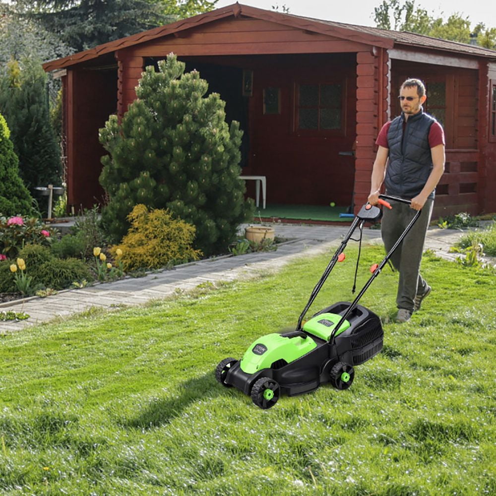 13 Inch Electric Push Lawn Corded Mower with Grass Bag