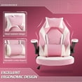 thumbnail image 4 of Ergonomic Computer Gaming Desk Chair, PU Leather with Adjustable Lumbar Support and Headrest, Flip-Up Armrests Swivel Wheels & Reclining Chair for Adults and Teens (Pink), 4 of 12