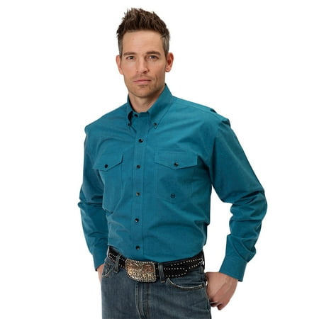 - Roper Western Shirt Mens Snaps L/S Pleated Green 03-001-0365-0665 GR