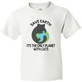 thumbnail image 3 of Inktastic Save Earth It's the Only Planet with Cats with Black Cat Youth T-Shirt, 3 of 5