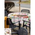 thumbnail image 4 of Easter Outdoor Tablecloth - 54x54 Inch Square Dining Table Cover, Watercolor Eggs Floral Botanical Butterfly Pink Plaid Waterproof Outdoor Table Cloth with Umbrella Hole & Zipper for Picnic/Patio, 4 of 7