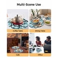 thumbnail image 2 of 13 Inch Round Placemats Set of 6, Aqua Geometric Non Slip Heat Insulation PP Table Mats, Modern Black White Striped Abstract Lines Washable Place Mats for Kitchen Dining Party Table Decor, 2 of 7
