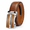 Brown, variant on Men's Automatic Ratchet Belt, 1.38" Wide PU Leather Dress Belt, No-Hole Adjustable Business Belt for Jeans and Dress Pants, Black Brown White - TRISJEM