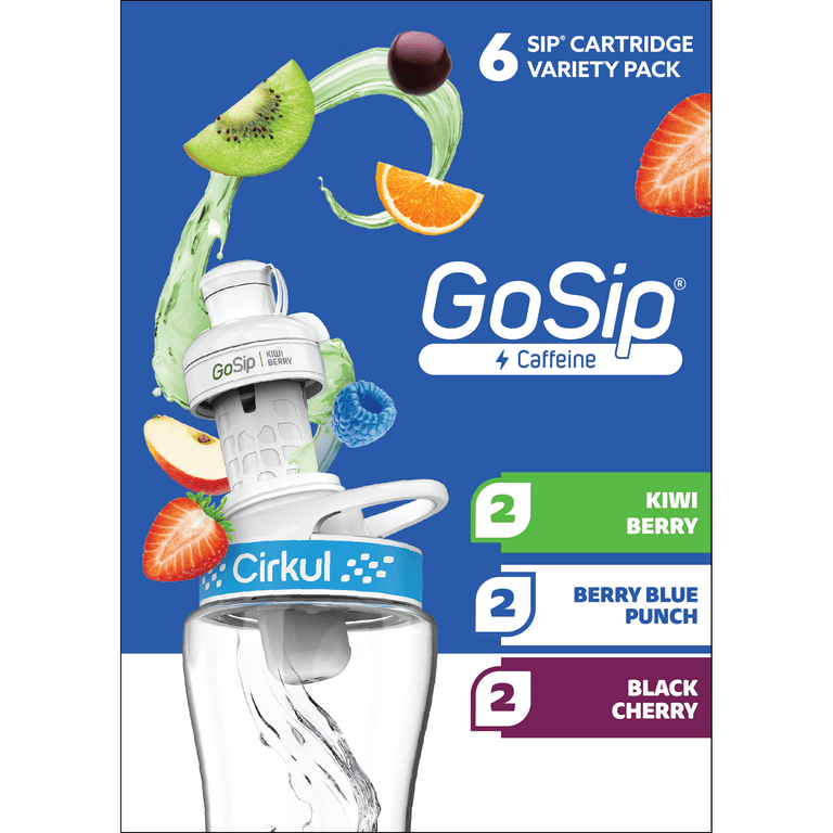Cirkul GoSip Flavor Cartridge Variety Pack, 6-Pack (2 Berry Blue