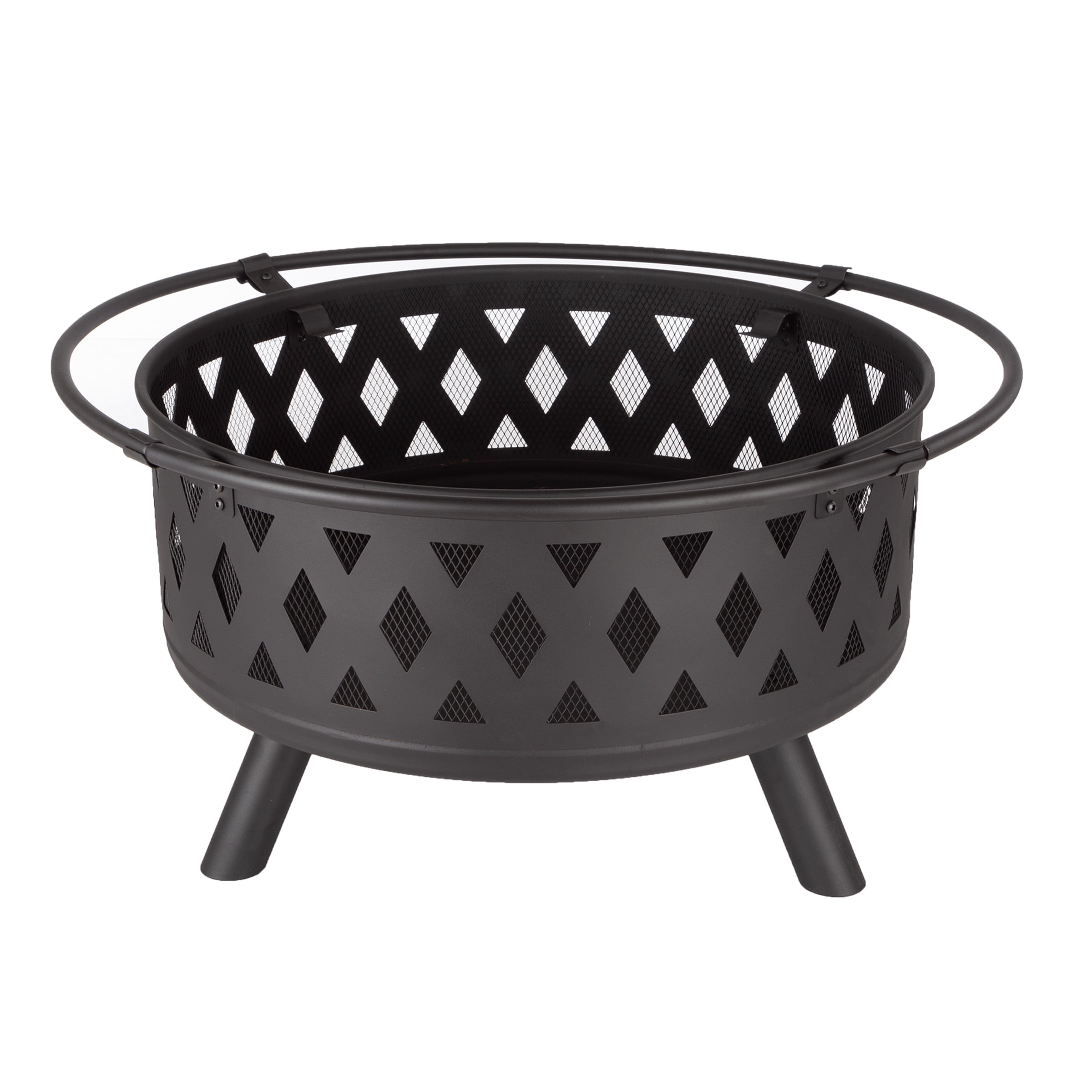 Pure Garden 32-Inch Outdoor Wood Burning Fire Pit with PVC Cover (Black)