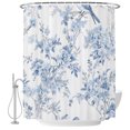 thumbnail image 2 of Shower Curtains for Bathroom, Blue White Flowers Waterproof Fabric Shower Curtain, Spring Summer Floral Botanical Decorative Bathroom Curtain for Bathtub, 72"x72", No Hooks Included, 2 of 9