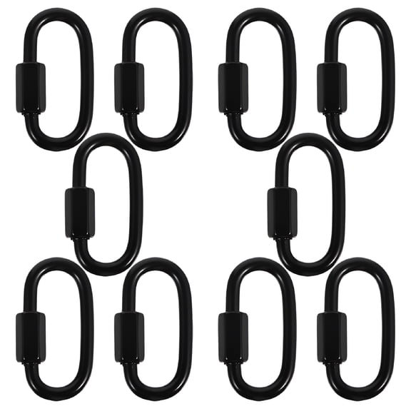 TALENO 10pcs Quick Links Heavy Duty Carabiner Clips Metal Oval Locking Carabiners Camping Accessories