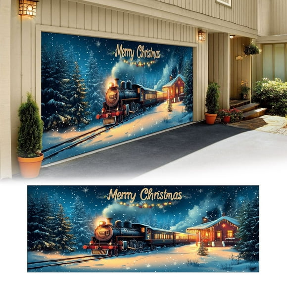 Binwennn Christmas Banner Garage Door Decorations Christmas Decoration Winter Large Door Cover Decoration Indoor Outdoor For Christmas Holiday Party Supplies Back The Flag Small Home Banner Flower