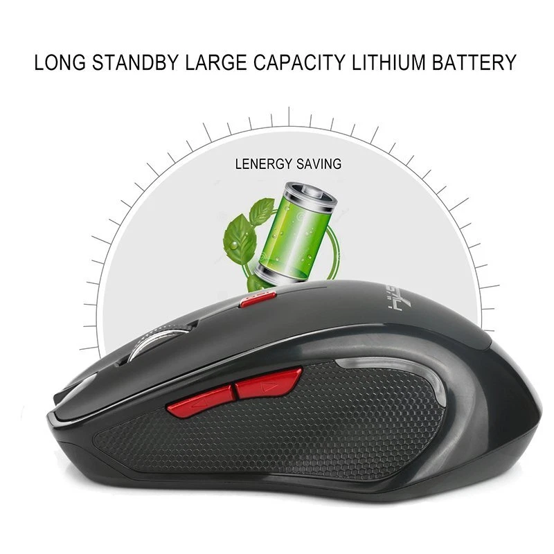 RHEA- 2.4G Wireless Bluetooth Mouse Silent Ergonomics Optical Mouse For Laptop Pc