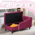 thumbnail image 3 of ACMEASE Chaise Lounge Chair Indoor Kids Modern Tufted Right Armrest Velvet Lumbar, Fuchsia, 3 of 7