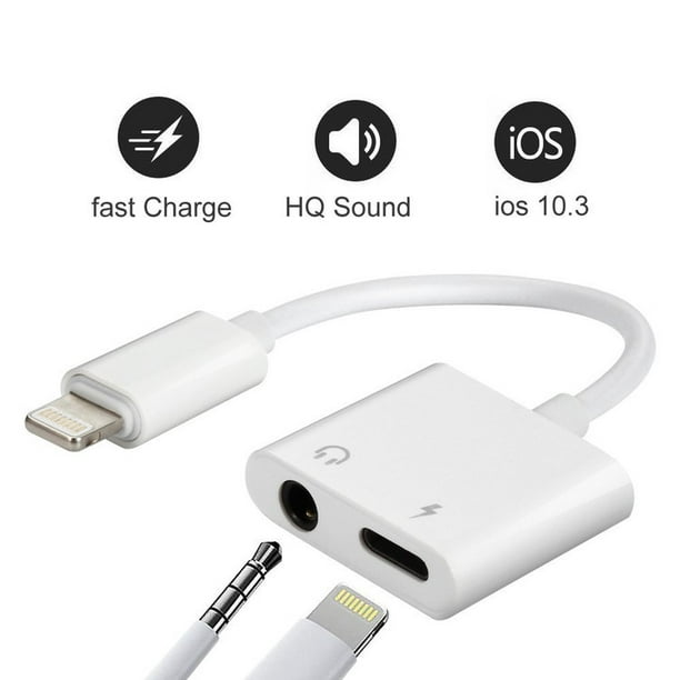 fotografie omroeper Winst 2 in 1 3.5mm Jack AUX Splitter 8 Pin For iphone X XS MAX XR 6 7 8 6s Plus  Lighting Charger Listening Adapter Connecter - Walmart.com