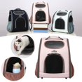 thumbnail image 4 of Mochila transportadora transpirable para gatos con bolsillos de almacenamiento, cremallera y compartimento para bolso. Rosa, 4 of 9