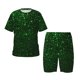 thumbnail image 1 of Balery Green Sparkling Conjunto de Pijama Infantil de Manga Corta con Estampado – Ropa de Dormir de Algodón Suave-4X-Large, 1 of 6
