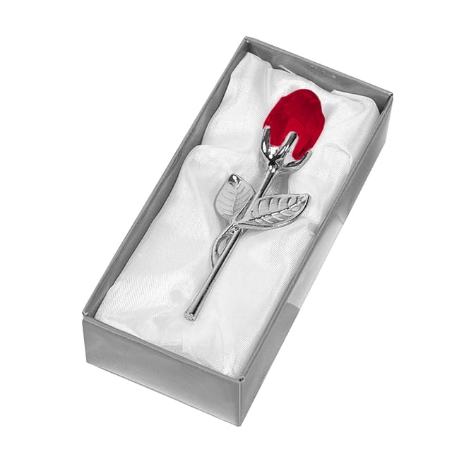 Rosa transparente en caja de regalo, escultura artística de flores para una elegante decoración de oficina en casa y un regalo romántico.