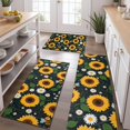 thumbnail image 2 of DarkBlue Sunflower Bee Pattern Kitchen Rugs Sets Of 3,Kitchen Runner Rugs Non Skid Washable,Decorative Kitchen Floor Mats for Kitchen,Sink,Laundry,17"x30"+ 17"x47" + 17"x59", 2 of 6
