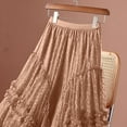 thumbnail image 5 of Mesh Heart Printed Skirt Women Elastic High Waist Skirt Elegant Tulle A Line Ruffle Party Skirt Long Summer Saia Feminina, 5 of 6